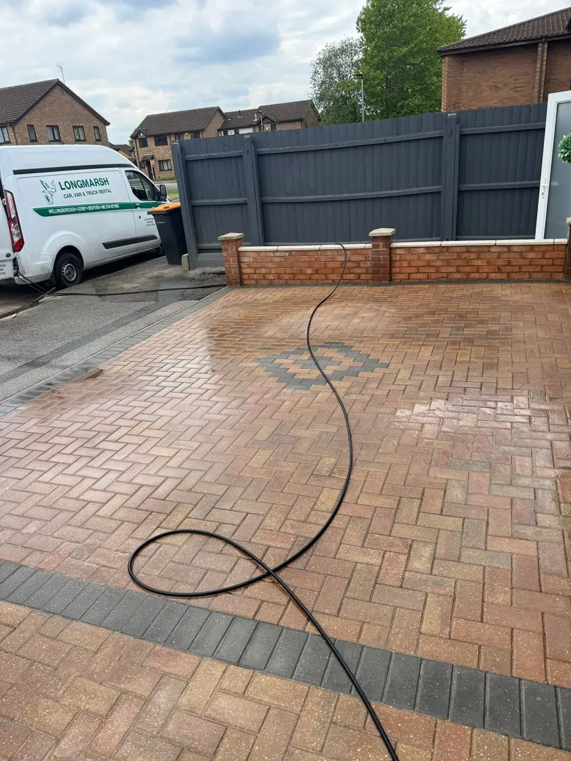 Jet washing in progress